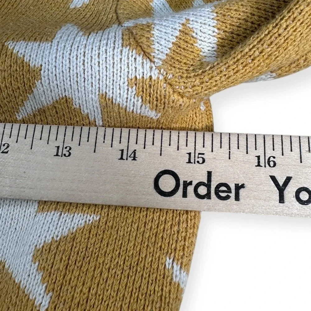 Tea Collection Kids‎ Girls Yellow Star Knit Cardigan Sweater S P 4-5